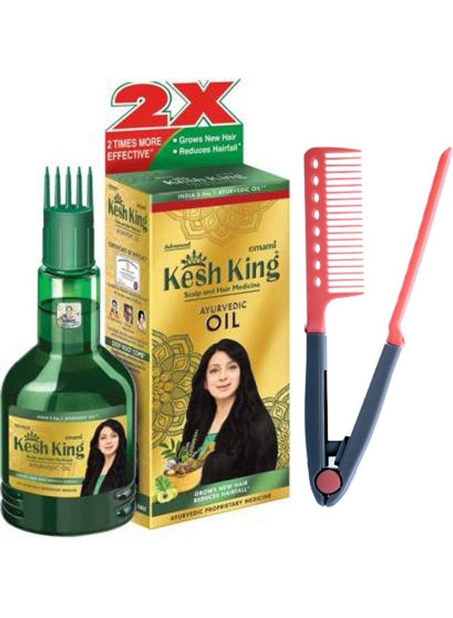 كيش كينج زيت شعر الأيورفيدا مع مشط فرد الشعر 300ملليلتر