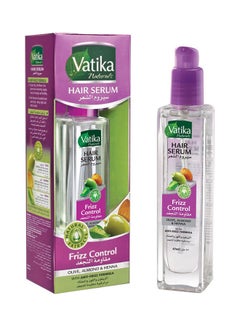 Dabur Vatika Naturals Frizz Control Hair Serum 47 ml | Olive, Almond & Henna | With Anti-Frizz Formula | For Dry & Damaged Hair Clear 47.0ml  - Image 1