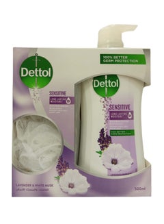 Dettol Anti-Bacterial Body Wash Lavender And White Mask With Puff 500ml  - Image 1