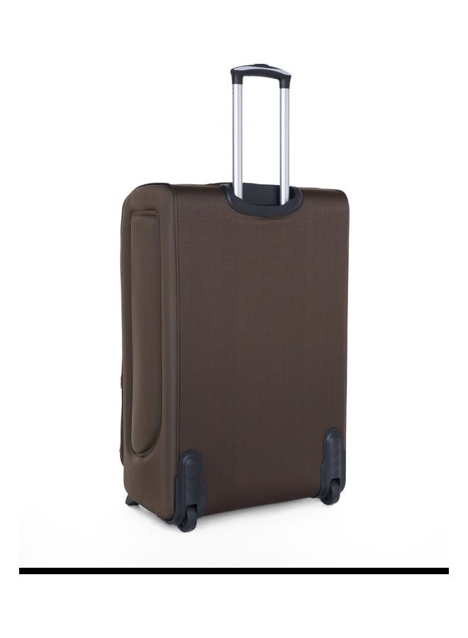 SENATOR - Soft Shell Medium Checked Luggage Trolley for Unisex Ultra Lightweight Expandable Suitcase With 2 Wheels Brown - Image 1