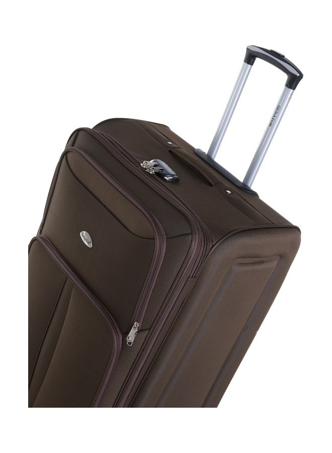 SENATOR - Soft Shell Medium Checked Luggage Trolley for Unisex Ultra Lightweight Expandable Suitcase With 2 Wheels Brown - Image 1