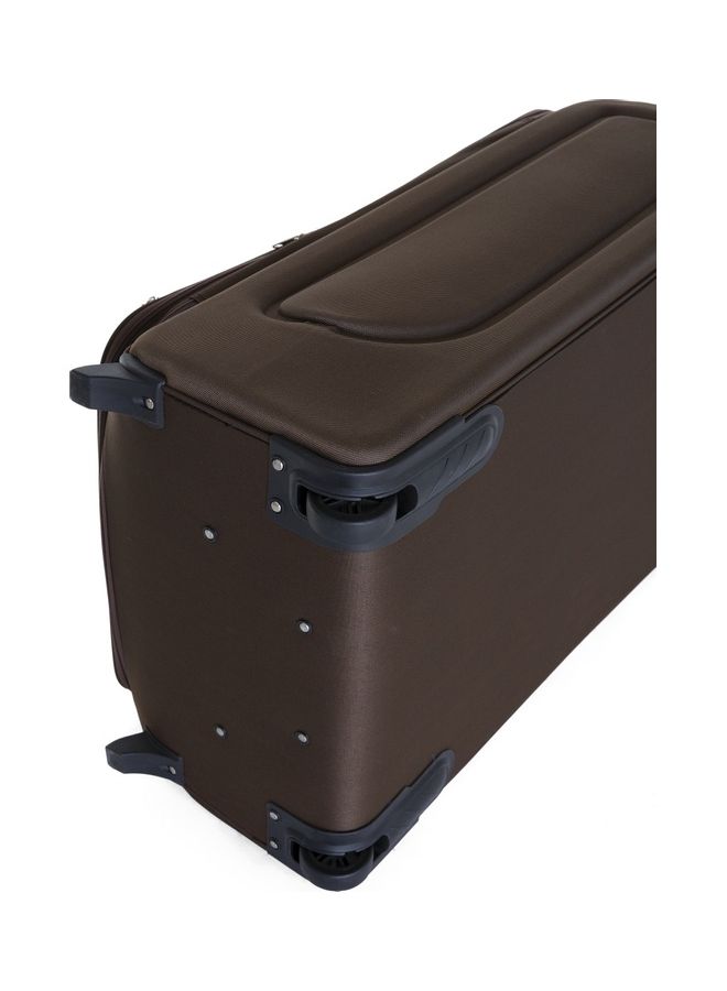 SENATOR - Soft Shell Medium Checked Luggage Trolley for Unisex Ultra Lightweight Expandable Suitcase With 2 Wheels Brown - Image 1