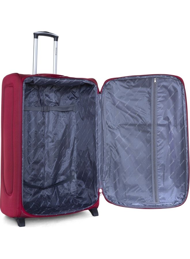 SENATOR - Soft Shell Cabin Size Luggage Trolley Expandable Ultra Lightweight Suitcase With 2 Wheels Burgundy - Image 1