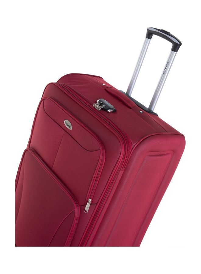 SENATOR - Soft Shell Cabin Size Luggage Trolley Expandable Ultra Lightweight Suitcase With 2 Wheels Burgundy - Image 1