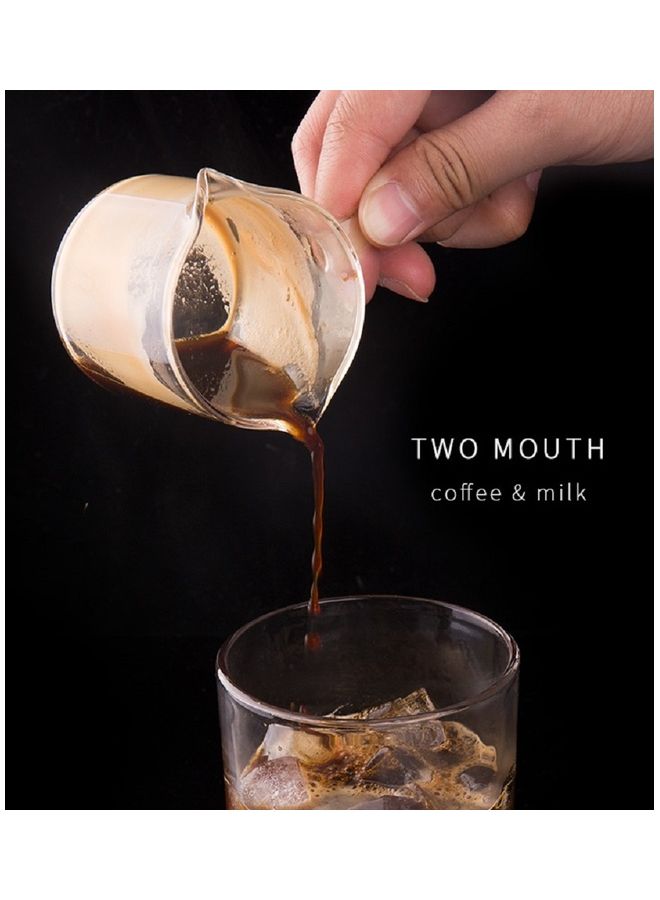 كوب مزدوج الفم مقاوم للحرارة لمشاركة القهوة والحليب شفاف 8.5x8x7.5سم - Image 3