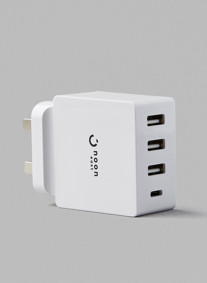 Noon East Portable Wall Charger Adapter White  - Image 1
