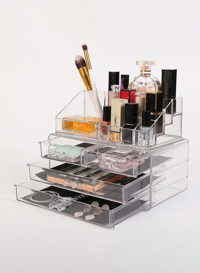 درج تخزين مستحضرات التجميل قابل للتعديل مكون من 4 طبقات شفاف - Image 3