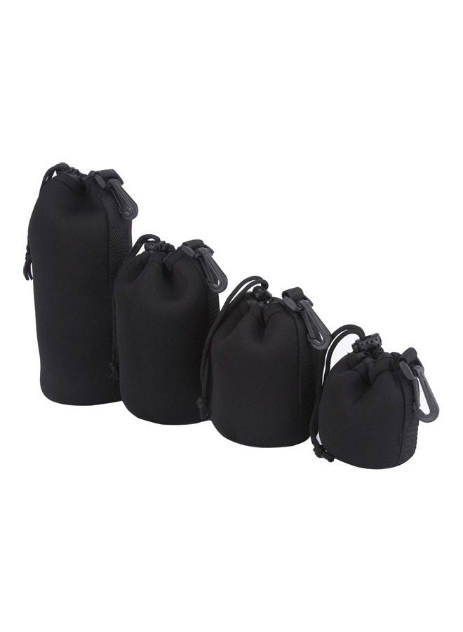 O Ozone - Set of 4 Thick Protective Neoprene Pouch Case for DSLR Camera Lens [Water Resistant] [Includes Small, Medium, Large & Extra Large Pouches] Splashproof Lens Cas Black - Image 1