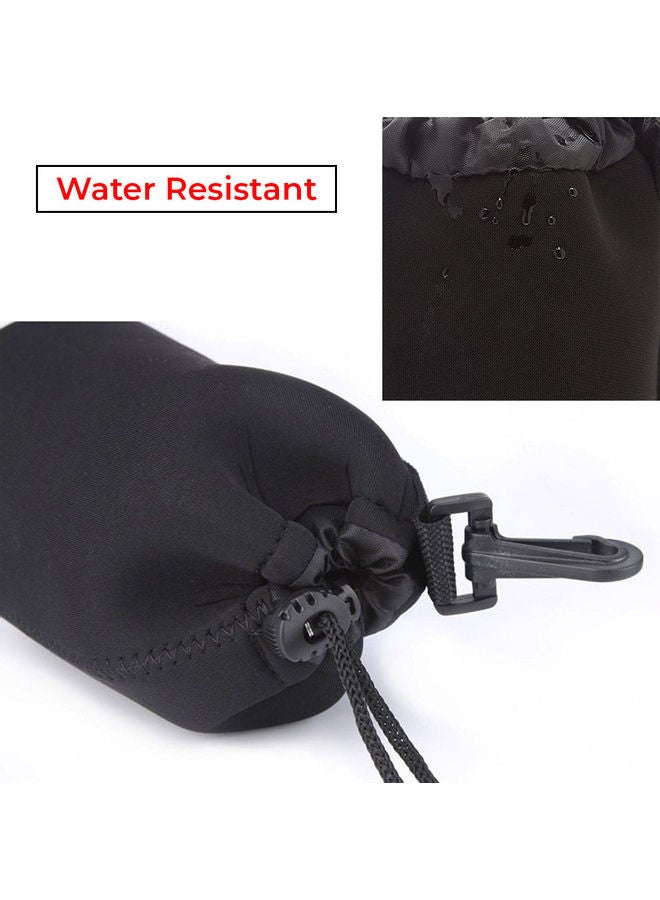 O Ozone - Set of 4 Thick Protective Neoprene Pouch Case for DSLR Camera Lens [Water Resistant] [Includes Small, Medium, Large & Extra Large Pouches] Splashproof Lens Cas Black - Image 1
