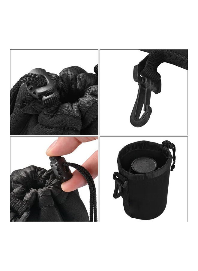 O Ozone - Set of 4 Thick Protective Neoprene Pouch Case for DSLR Camera Lens [Water Resistant] [Includes Small, Medium, Large & Extra Large Pouches] Splashproof Lens Cas Black - Image 1