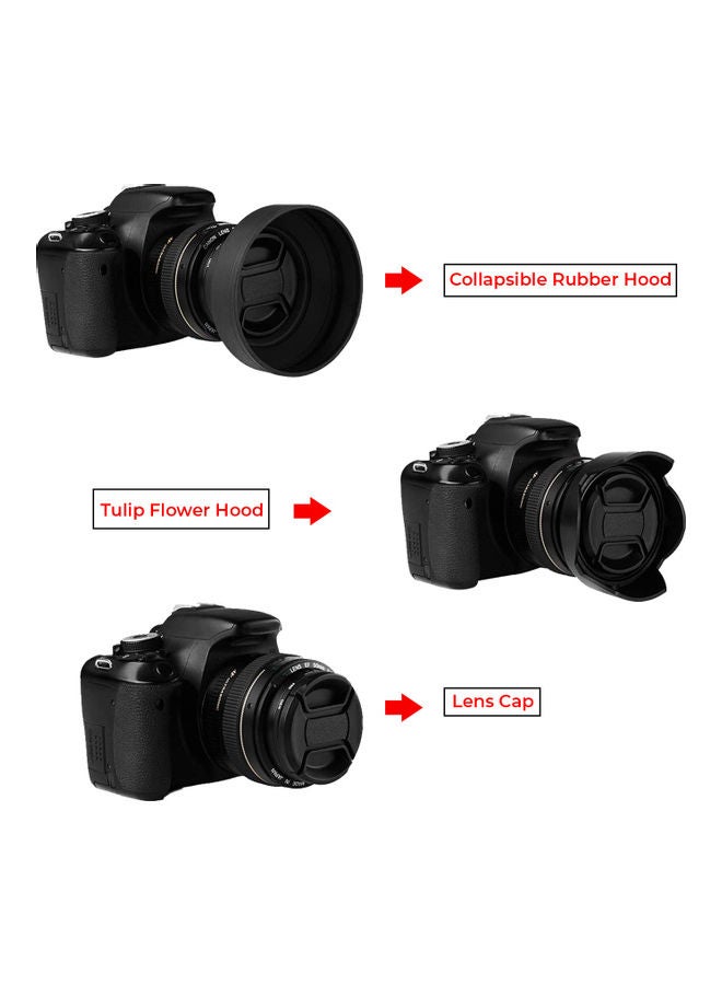 O Ozone O Ozone Professional 58mm Tulip Flower Lens Hood, Collapsible Rubber Hood, Lens Cap, Soft Cloth [ Compatible for Nikon, for Canon DSLR Camera and Camcorders ] [Protects Lens from Accidental Impact] Black - Image 4