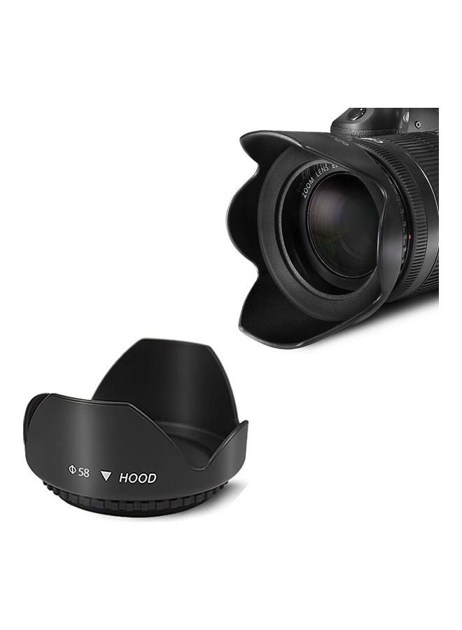 O Ozone O Ozone Professional 58mm Tulip Flower Lens Hood, Collapsible Rubber Hood, Lens Cap, Soft Cloth [ Compatible for Nikon, for Canon DSLR Camera and Camcorders ] [Protects Lens from Accidental Impact] Black - Image 5