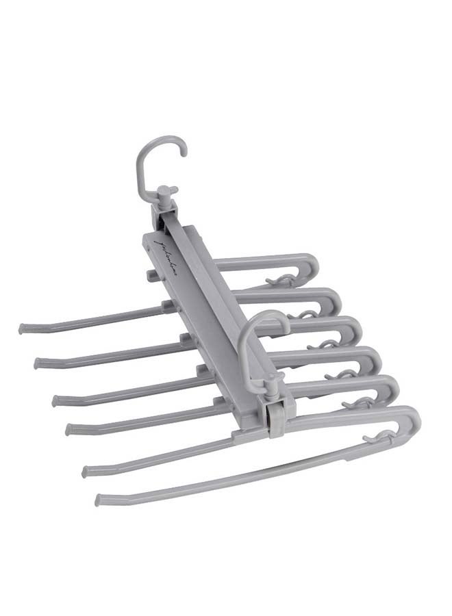 fashionhome Multi Functional Pants Plastic Hanger Grey 33.5x33.5cm - Image 1