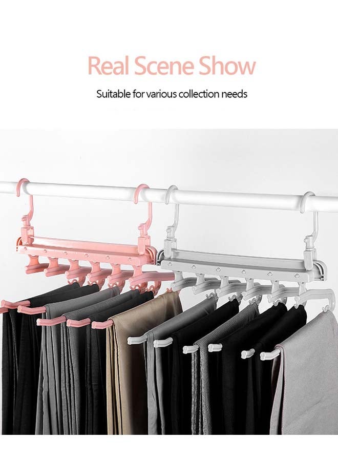 fashionhome Multi Functional Pants Plastic Hanger Grey 33.5x33.5cm - Image 2