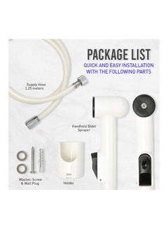 Uni flo Shattaf Bidet Sprayer Set White/Black 19x4.5x22cm  - Image 2