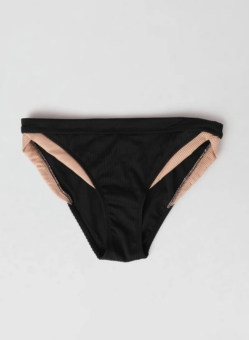 trendyol Contrast Layered Bikini Bottoms Black