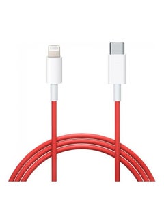 Lightning to USB 20W Fast Charge Data Cable Red/White