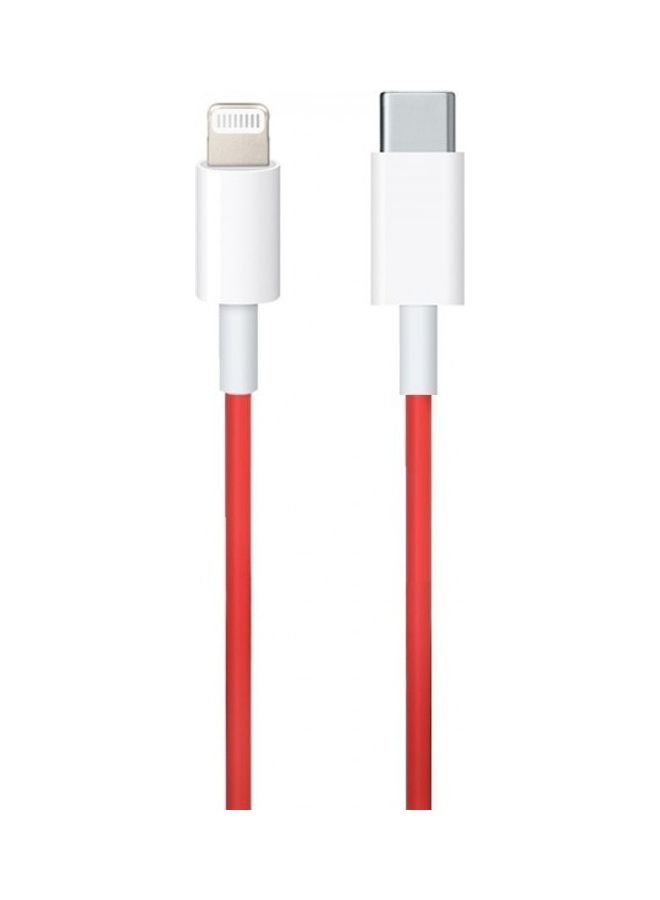 Generic - Lightning to USB 20W Fast Charge Data Cable Red/White - Image 1