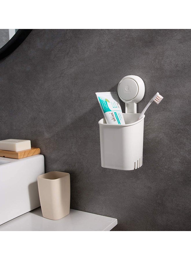 Taili - Wall Mounted Toothbrush Holder White 9.4x9.2x19.5cm - Image 1