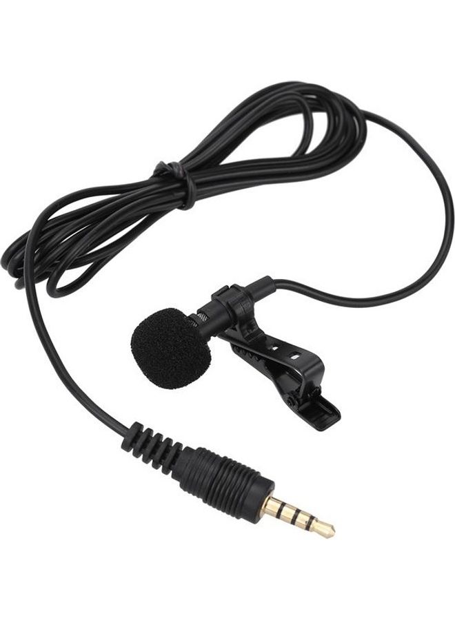 Generic Clip-On Lavalier Microphone 3.5mm Mini Wired Condenser Mic For Smartphones Laptop Micro Cravate CO-LM-54546 Black  - Image 1