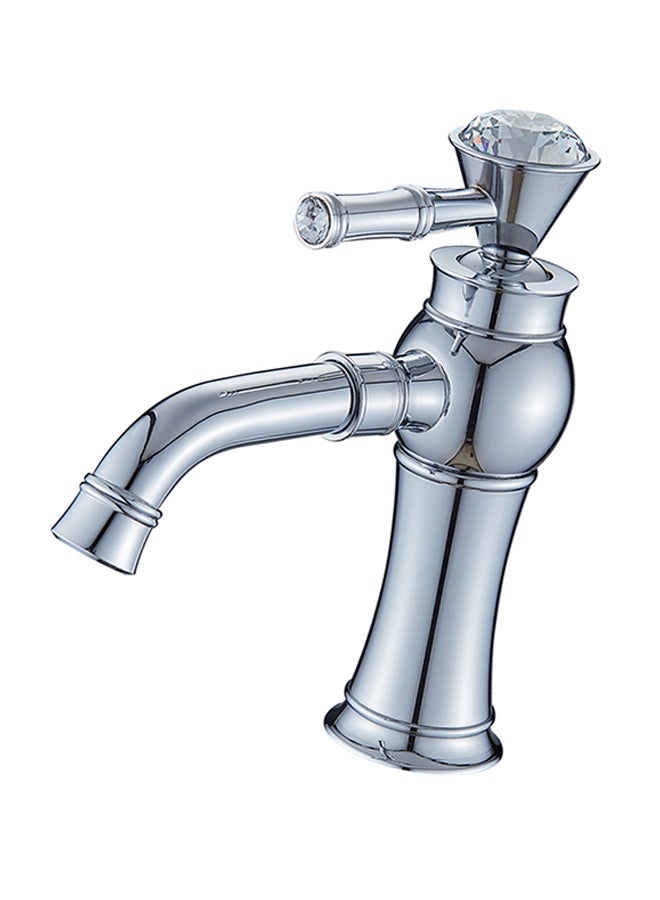 Single Lever Short Basin Faucet Silver 21x21x6cm  - Image 2