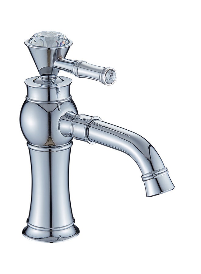 Single Lever Short Basin Faucet Silver 21x21x6cm  - Image 3