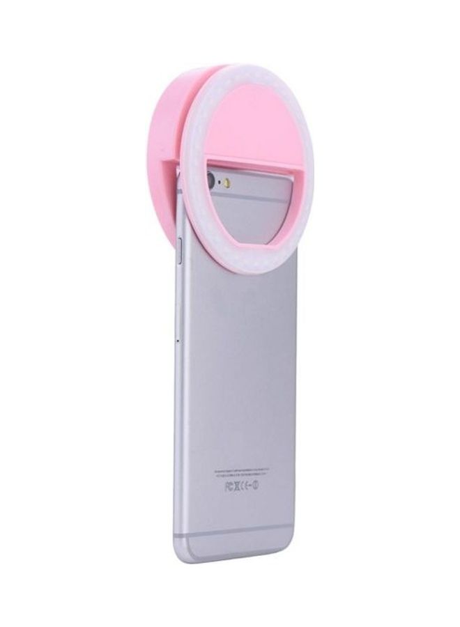Generic - Portable Selfie LED Ring Flash Light Camera Photography For IPhone Mobile Phone Pink - Image 1