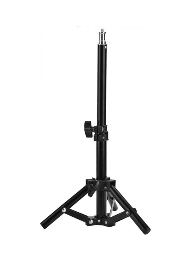 Generic - Aluminum Tripod with 3-Way Folding Studio Photography Light Holders Flash Speedlight Umbrella Stand 1/4 head Lighting Stands Bracket Tripod (500mm) Black - Image 1