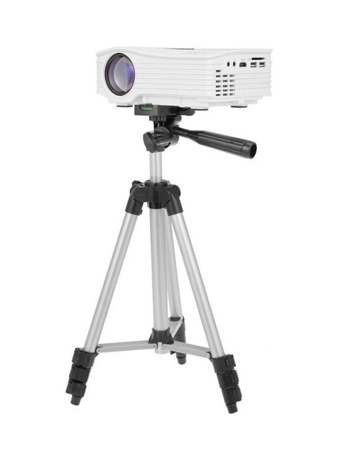 JF-3110 28-65cm Aluminum Alloy Tripod Portable Lightweight Travel 3-sections Stand w/Phone Holder 1/4inch Screw Hole for Projector Smart Phone Camera White  - Image 2