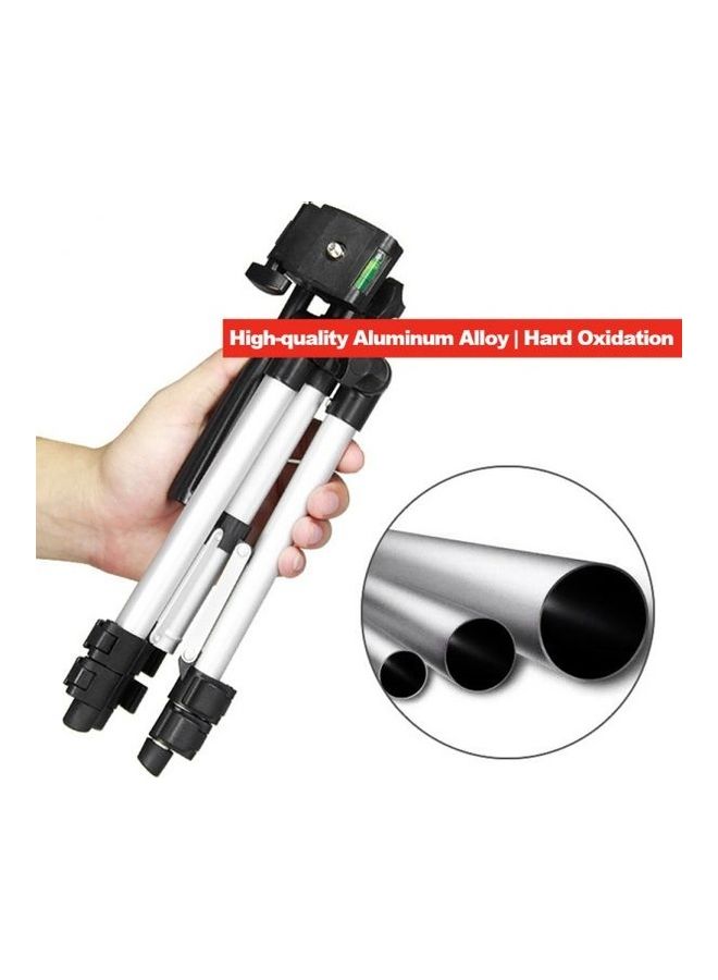 JF-3110 28-65cm Aluminum Alloy Tripod Portable Lightweight Travel 3-sections Stand w/Phone Holder 1/4inch Screw Hole for Projector Smart Phone Camera White  - Image 3