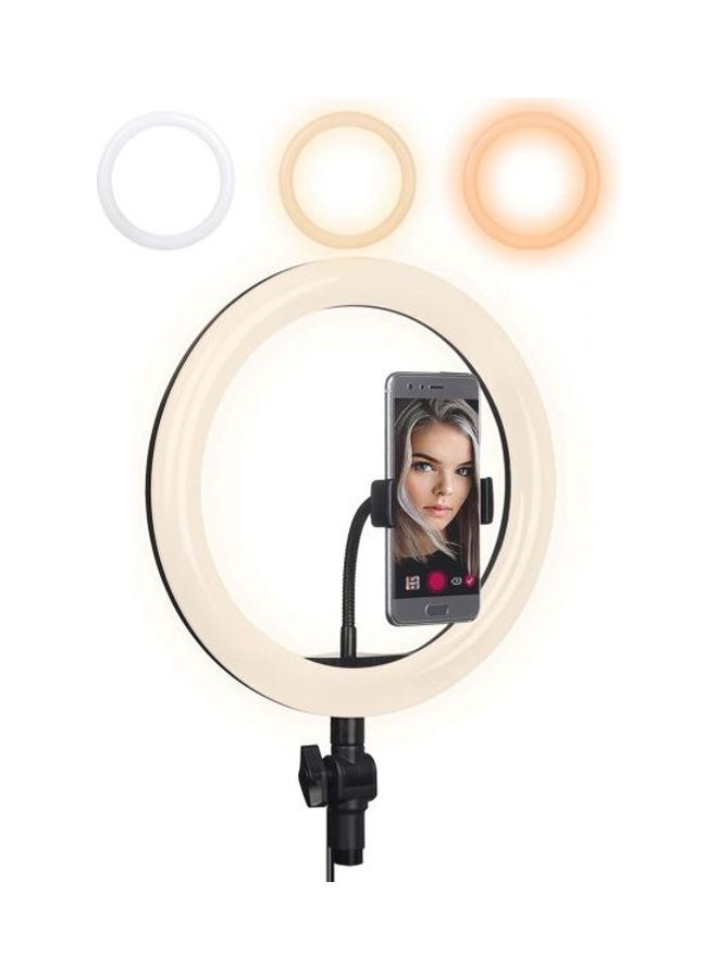 Generic - Tik Tok LED Ring Light,Gemwon Dimmable Beauty Plastic Soft USB Adjustable 3 Lights Color 10 Inch Temperature 3000K-5000K With Phone Stand For Streaming Makeup Multicolour - Image 1