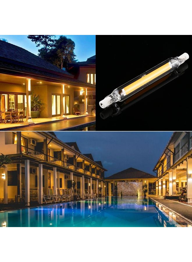 مصباح R7S بإضاءة COB LED على شكل أنبوب زجاجي بقدرة 7 وات وسطوع 500 لومن وبمقاس 118 مم أبيض دافئ 17*2*1سم  - Image 3