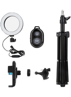 Selfie LED Ring Light with Tripod Stand PLUS Phone Holder With Remote Black