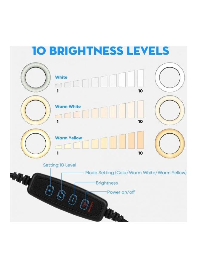 Generic - Selfie LED Ring Light with Tripod Stand PLUS Phone Holder With Remote Black - Image 1
