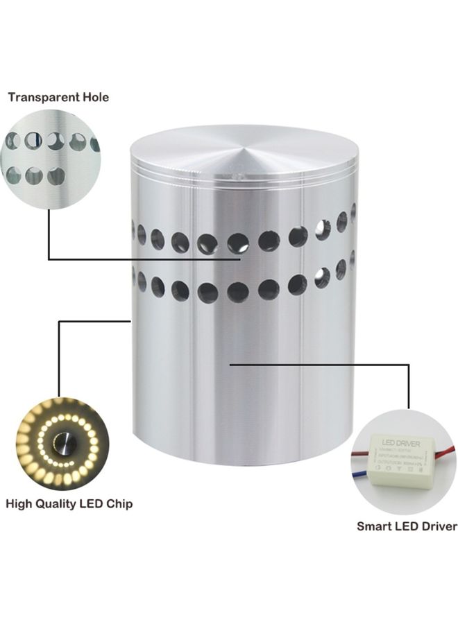 Aluminum Indoor Lighting LED Wall Lamp Warm White 8x6x6cm - Image 3