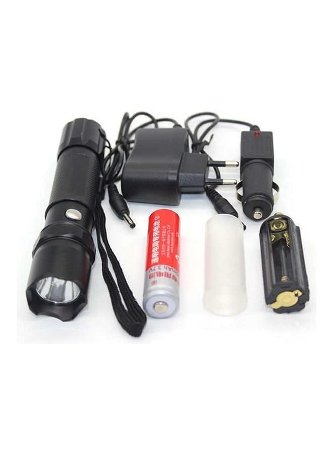 Super Bright - High Power LED Flashlight Set Cree Q5 linternas By 18650/AAA battery Rechargeable Lamp Torches With Compass Tactical Flashlight Black - Image 1