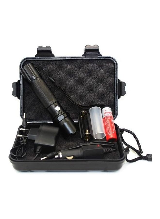 Super Bright - High Power LED Flashlight Set Cree Q5 linternas By 18650/AAA battery Rechargeable Lamp Torches With Compass Tactical Flashlight Black - Image 1