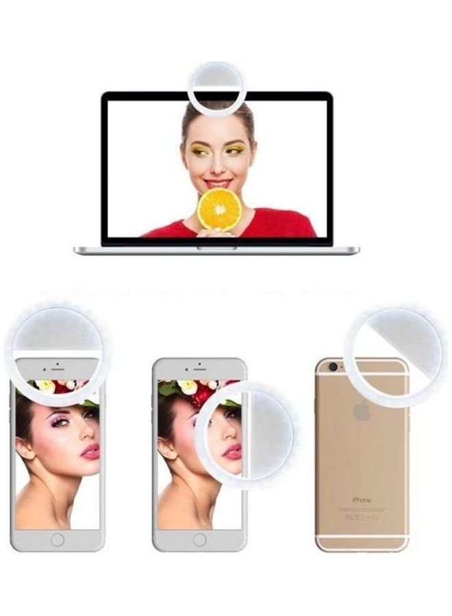 ABD Smartphone LED Ring Selfie light Enhancing Photography For iPhone 6 6S Plus & samsung White  - Image 3