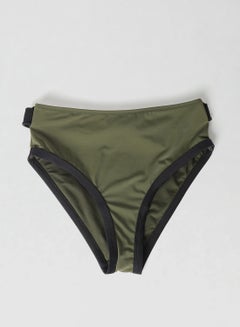 trendyol Contrast Binded Bikini Bottoms Khaki  - Image 4