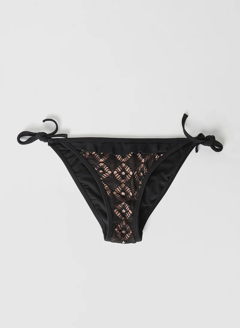 trendyol Lace Bikini Bottoms Black