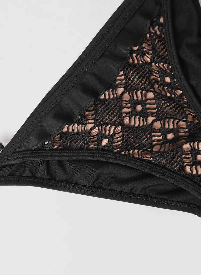 trendyol Lace Bikini Bottoms Black