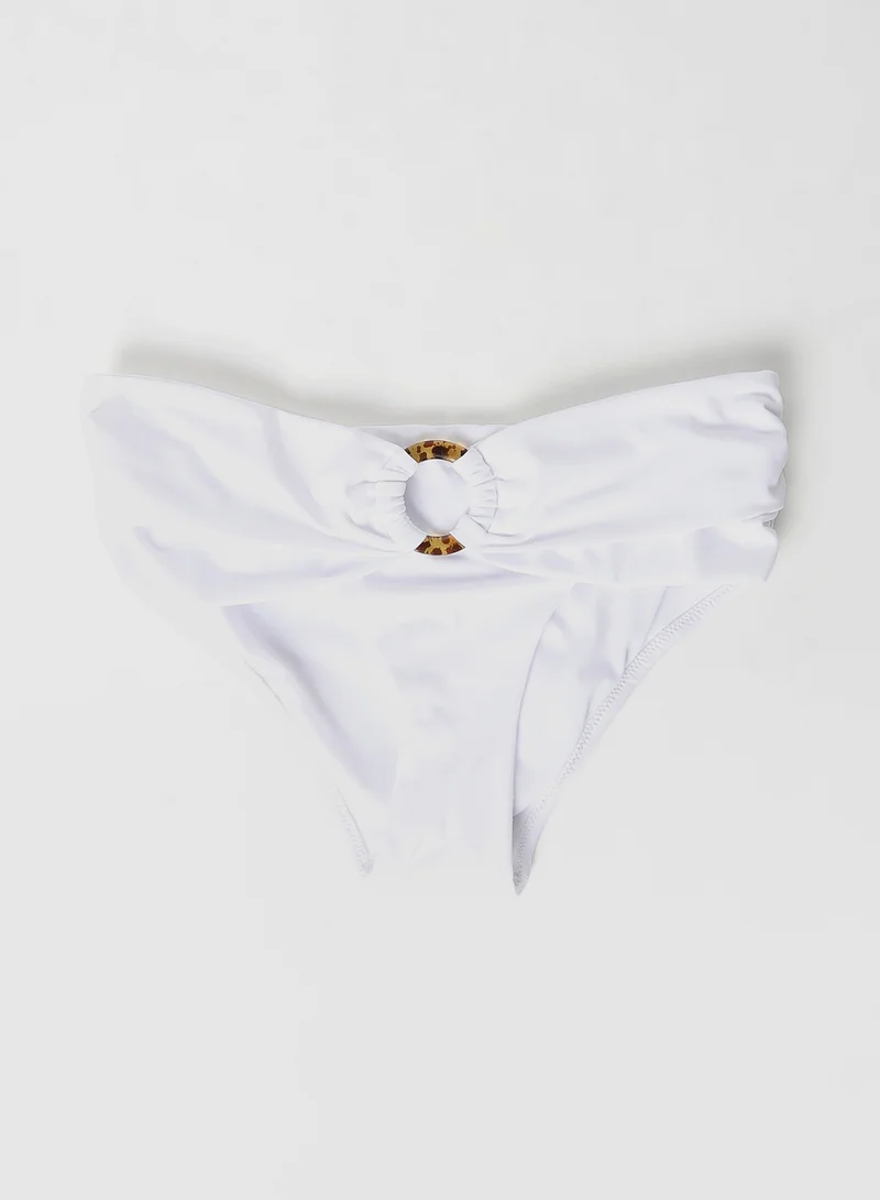 trendyol Tortoise Shell Ring Bikini Bottoms White