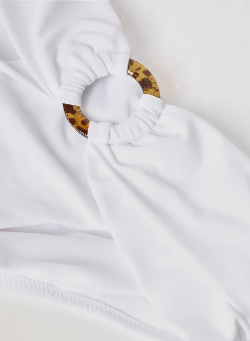 trendyol Tortoise Shell Ring Bikini Bottoms White