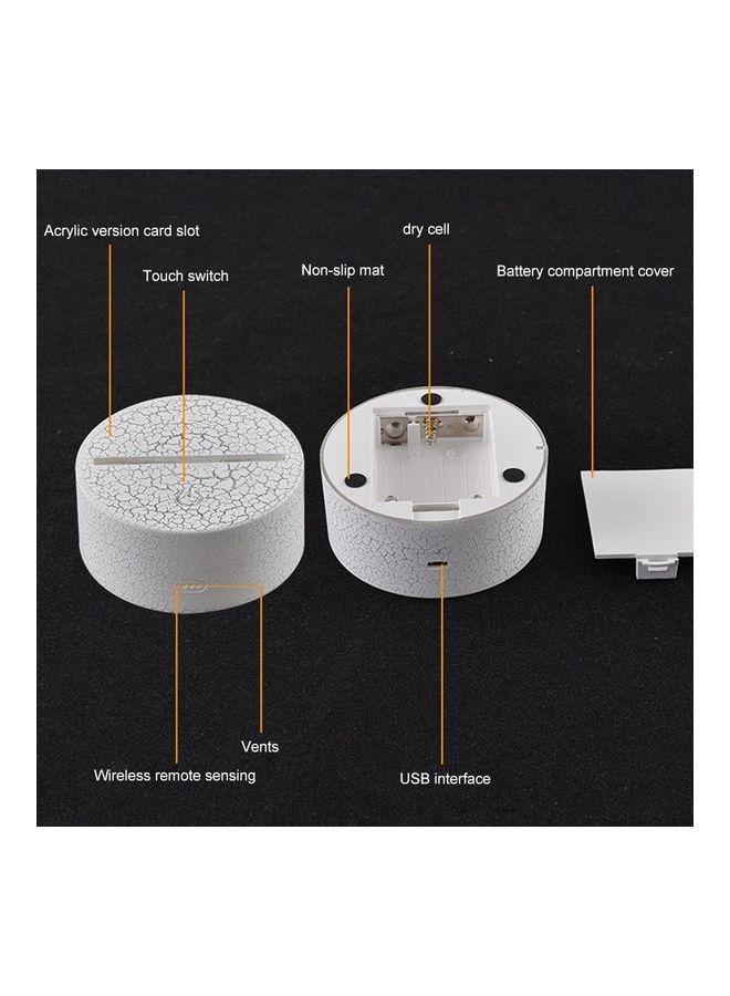 Spaceship Shape Creative Crack Touch Dimming 3D Colorful Decorative Night Light with Remote Control Multicolour 22x17x7cm - Image 3