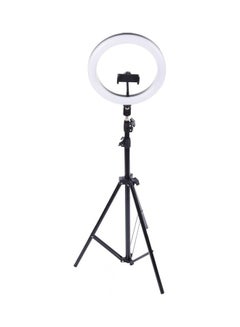 Live Stream Led Ring Light 25 cm With Mobile Holder And 2.1 Meter Stand Black White