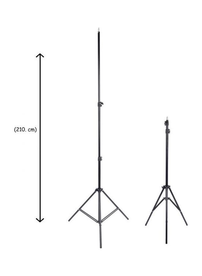 Generic - Live Stream Led Ring Light 25 cm With Mobile Holder And 2.1 Meter Stand Black White - Image 1