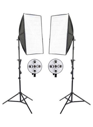 3-in-1 Photo Studio Kit 2 x 5 Lamp Holder 2 x 2m Light Stand 2 x 50 x 70cm Soft Box US Plug Black White - v1611484229/N43904821A_1