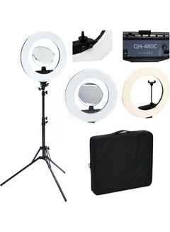 LED Ring Light with Mirror and Phone Stand, Makeup Light and Mirror, Selfie Video Light with Tripod white - v1611484343/N43904794A_1