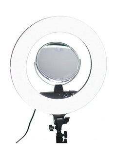 Generic LED Ring Light with Mirror and Phone Stand, Makeup Light and Mirror, Selfie Video Light with Tripod white  - Image 2
