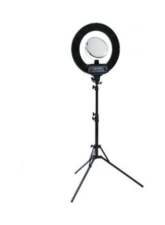 Generic LED Ring Light with Mirror and Phone Stand, Makeup Light and Mirror, Selfie Video Light with Tripod white  - Image 3